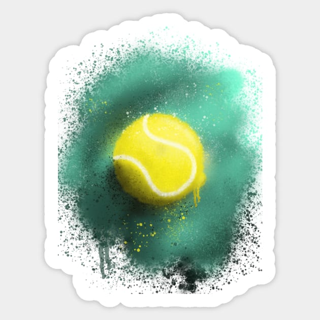 Graffiti Styled Spray Paint Tennis Ball Sticker by Roommates